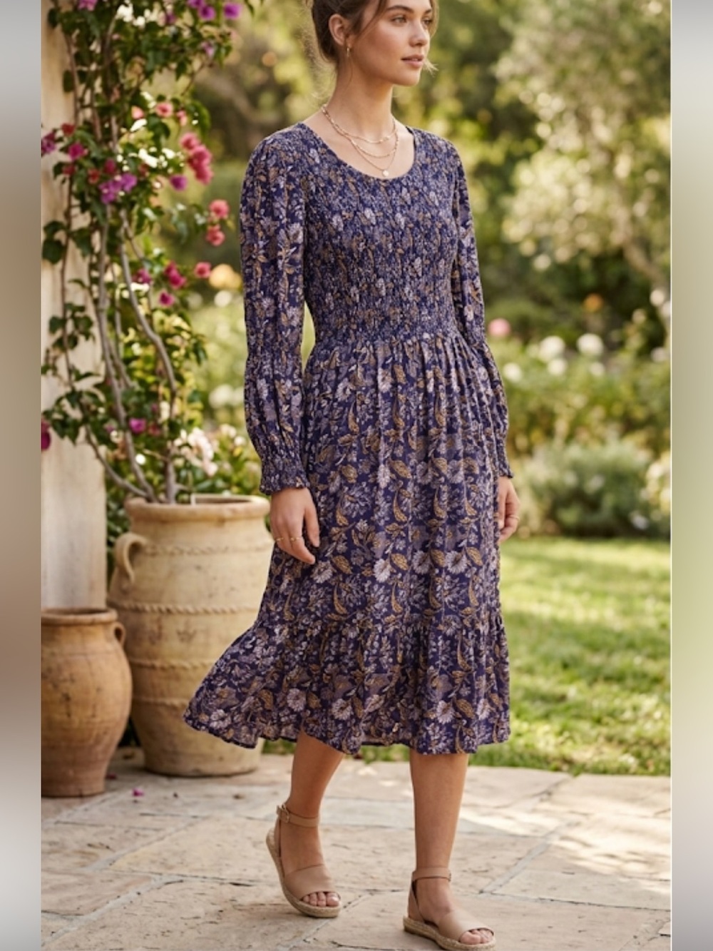 Universal Thread Purple Floral Smocked Dress Size 2X